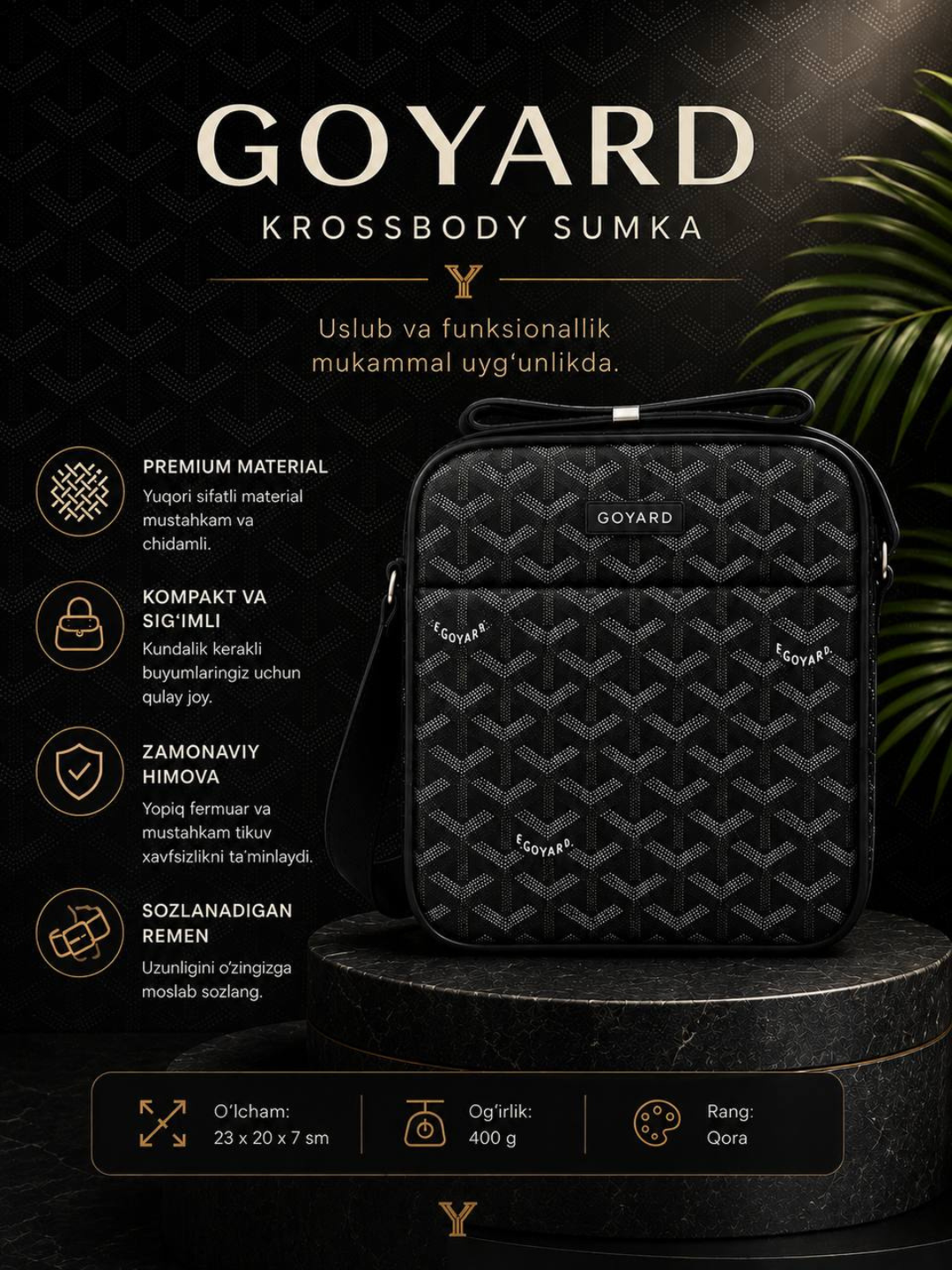 Erkaklar uchun yelkama GOYARD sumka - 
