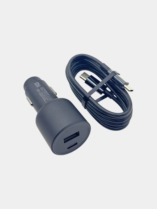 1 Type-c va 1 USB portli 100 Vt quvvatli avtomobil zaryadlovchi model mi 1A1C