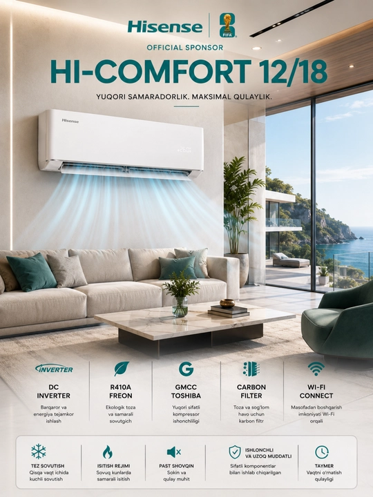 Hisense HI-COMFORT 12/18 Inverter — современный инверторный кондиционер