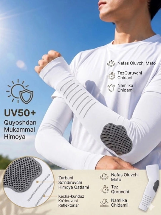 Quyosh nurlaridan va zarbadan himoya qiluvchi qo‘l yenglari - 