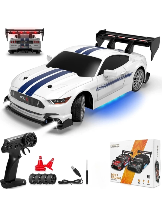 Drift pulti bilan boshqariladigan RC avtomobil 1:24, 2.4G, 20+ km/soat, LED chiroqli
