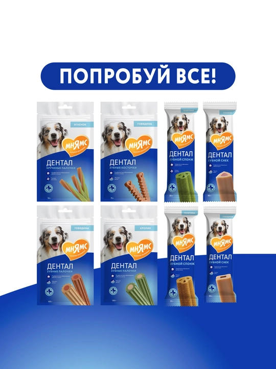 МНЯМС mol go'shti bilan itlar uchun "tish tayoqchalari" shirinlik, 100 g
