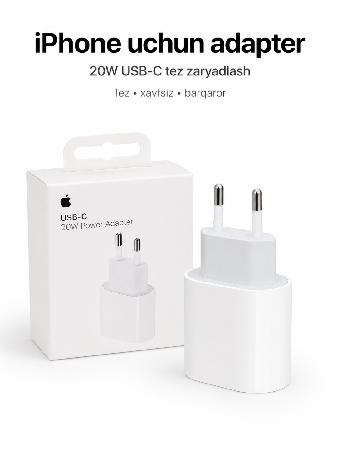 IPhone uchun USB-C zaryadlovchi adapter, tezkor va xavfsiz quvvatlash uchun - 