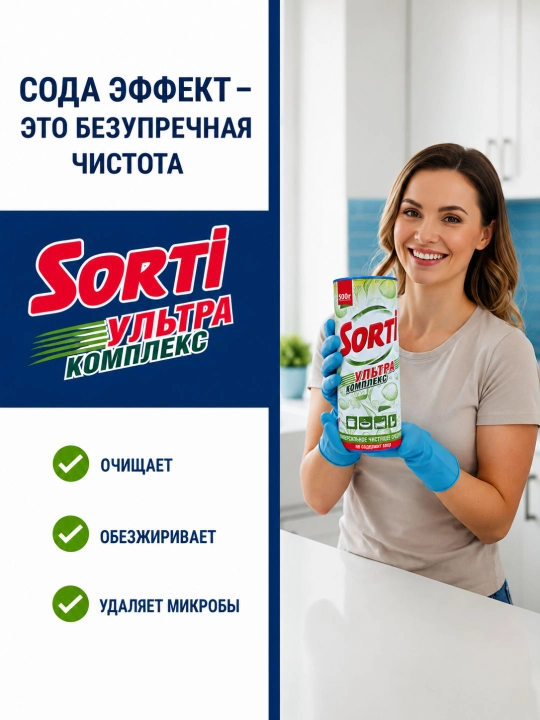 Универсальное чистящее средство SORTI Лимон 500 г