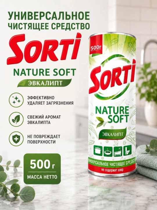 Универсальное чистящее средство SORTI «Эвкалипт» 500 г