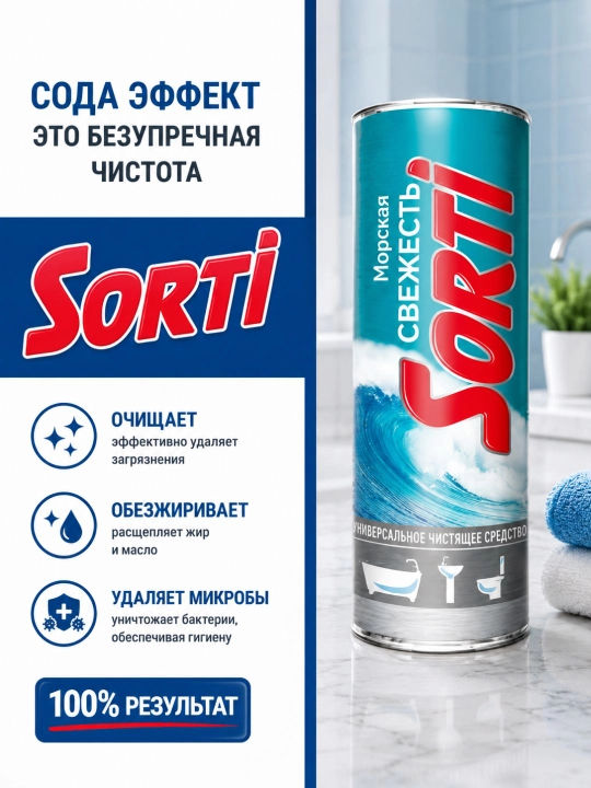 Универсальное чистящее средство SORTI «Морская свежесть» 500 г