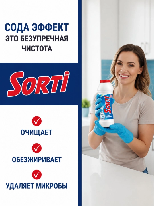 Универсальное чистящее средство SORTI “Морская свежесть”, 500 г