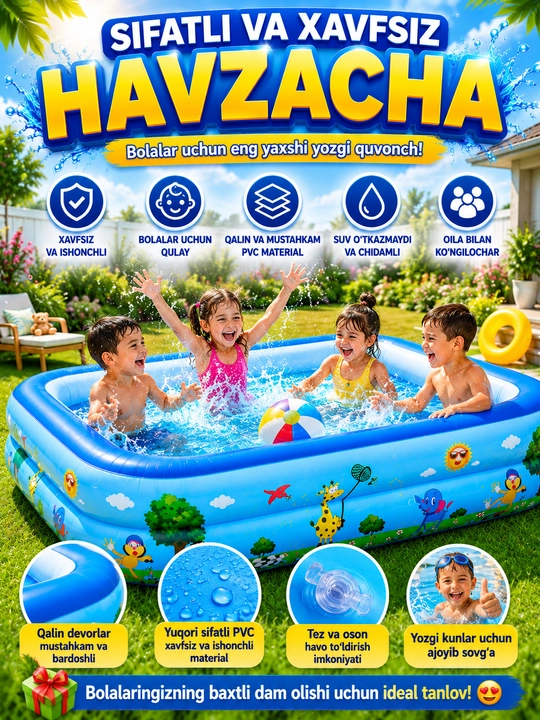Bolalar uchun basseyn, shishiriladigan basseyn - 