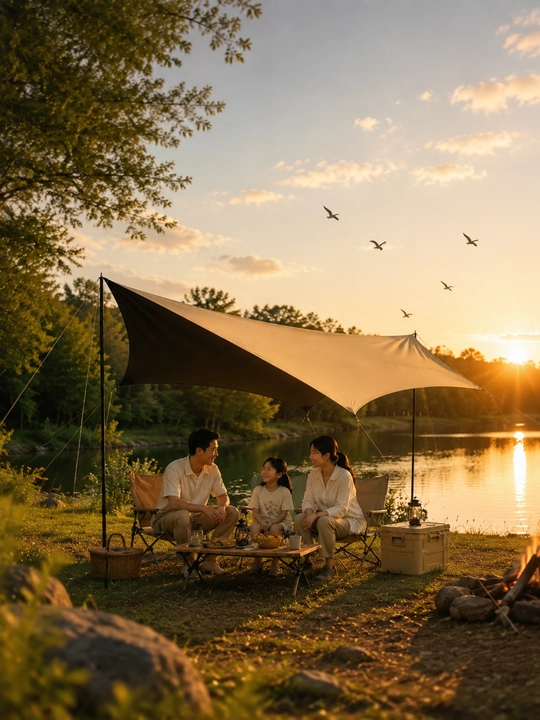 Ochiq havoda dam olish uchun kapalaksimon katta tent Piknic