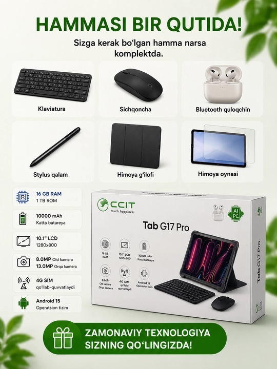 CCIT, Tab G17 Pro, ish, o'qish va hordiq uchun eng yaxshi tanlov