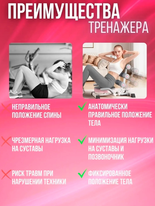 Тренажер для пресса многофункциональное, спорт фитнес устройство для похудения и тренировок