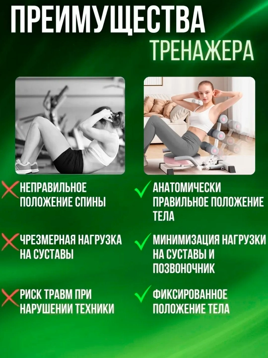 Тренажер для пресса многофункциональное, спорт фитнес устройство для похудения и тренировок