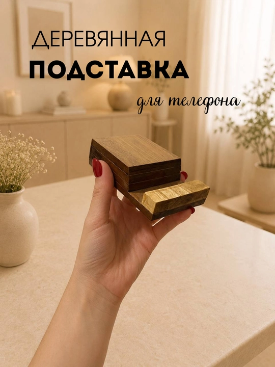 Подставка для телефона деревянная на стол