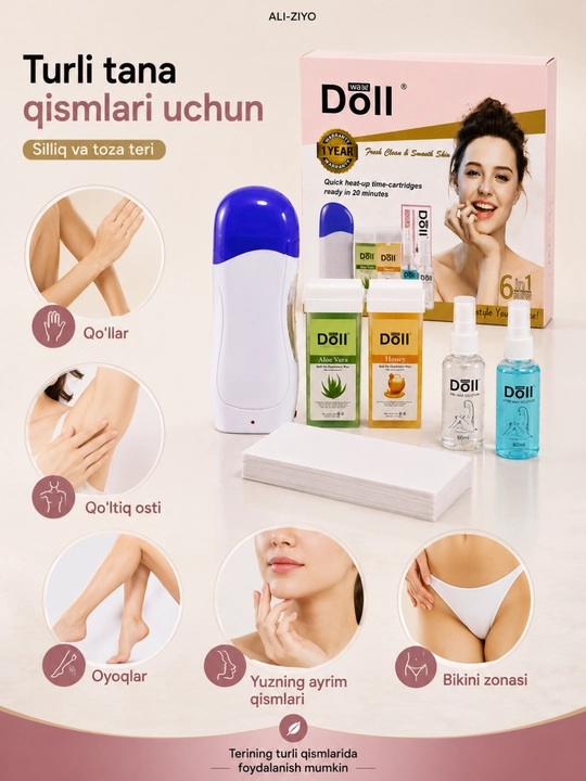 Набор для депиляции Roll-On Wax Kit, воскоплав, картриджи и лосьоны