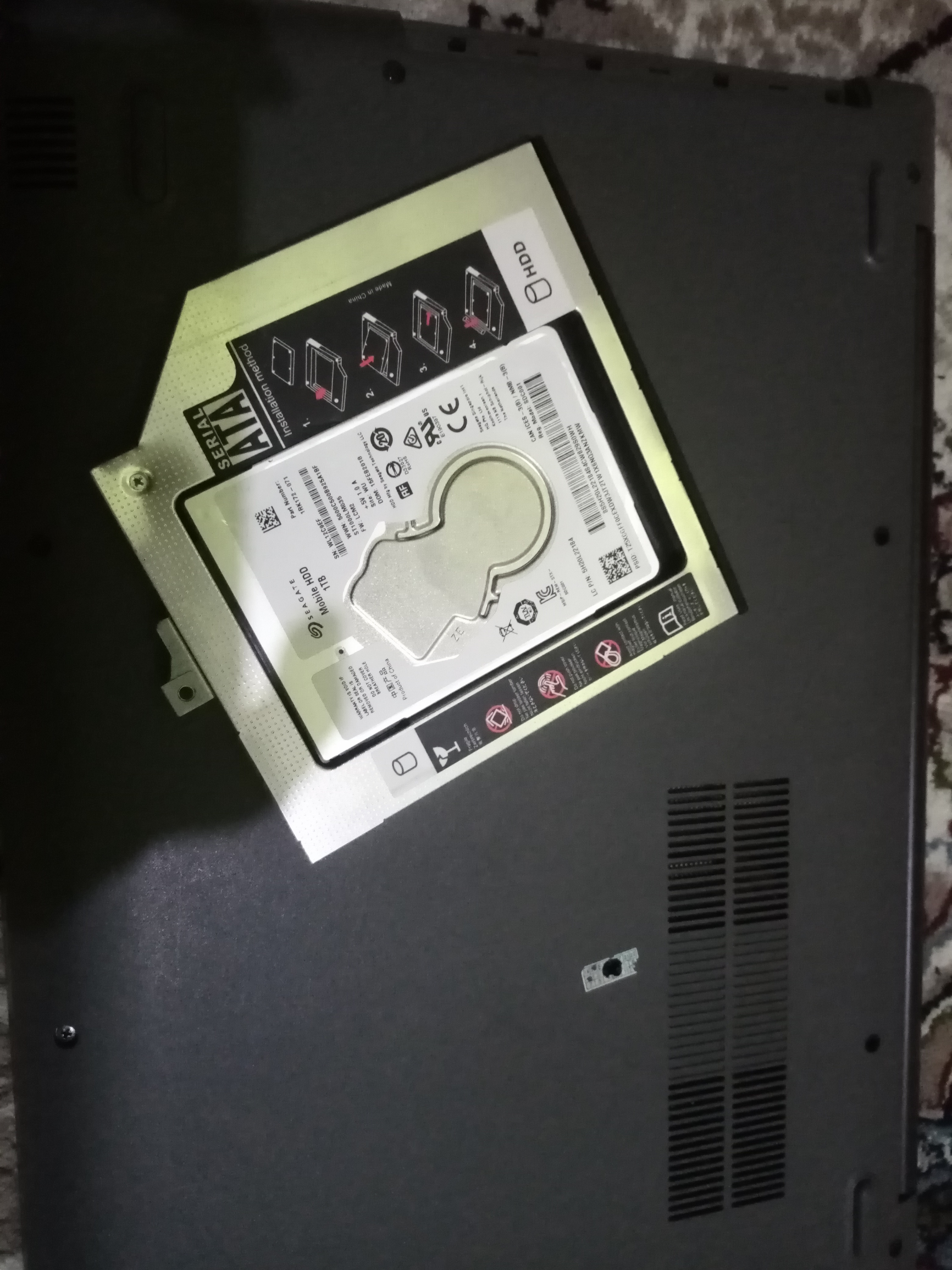Универсальный HDD Caddy 2.5 для установки в ноутбук и жесткий диск, 9.5-12.7 мм