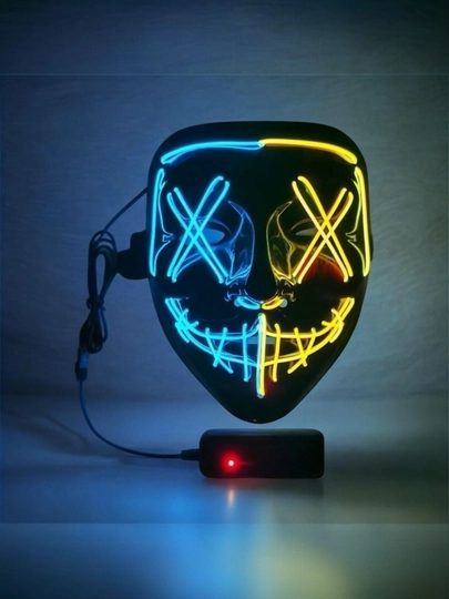 LED Маска Purge, светящаяся неоновая маска для хэллоуина, косплея и вечеринок, face mask