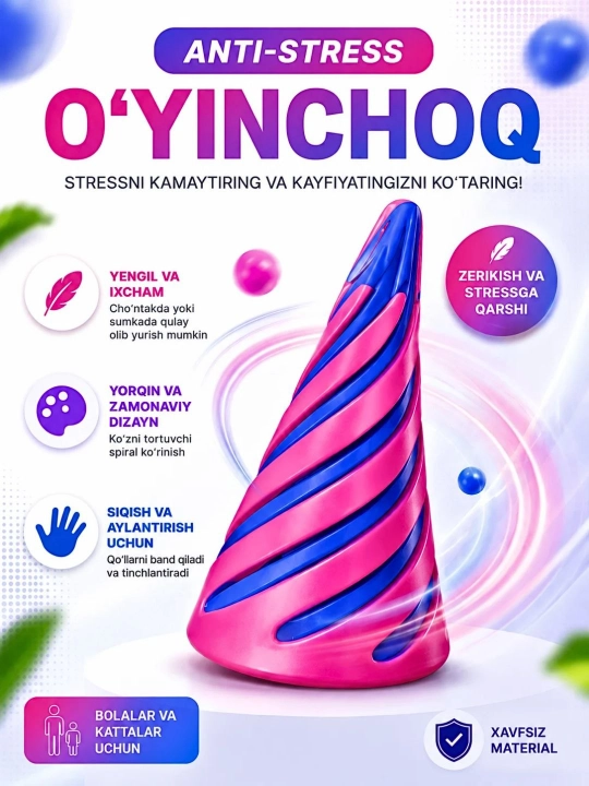 Qo‘l uchun antistress o‘yinchoq - 