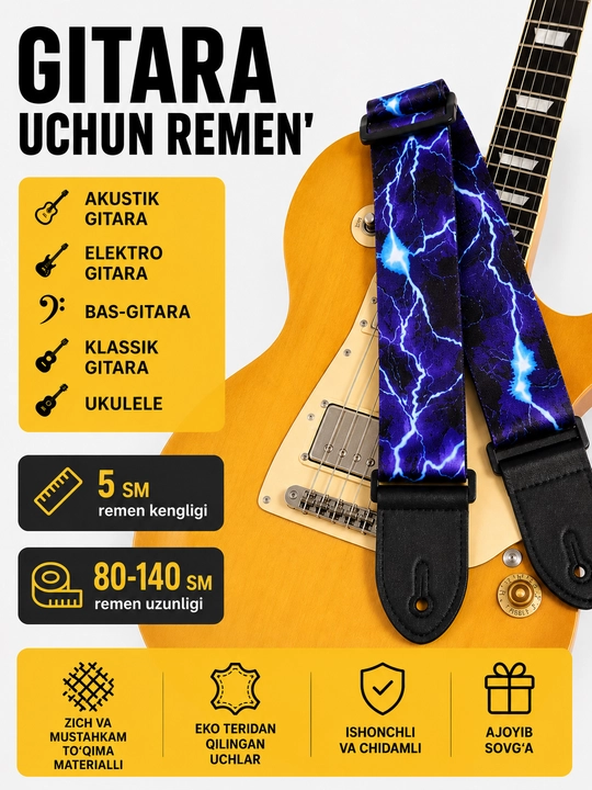 Gitara va ukulele uchun kamar Premium sozlanadigan - 