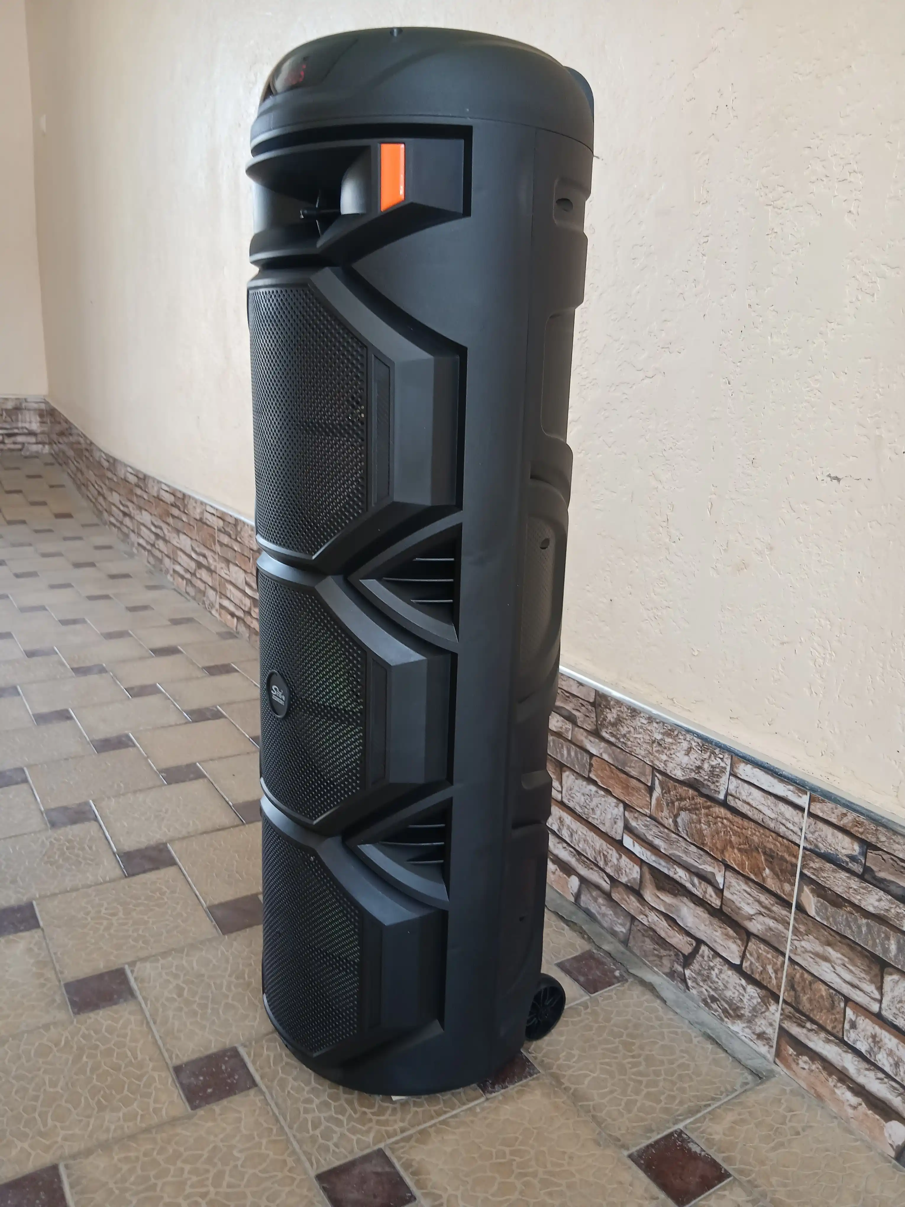 Karaoke kolonka, Bluetooth, simsiz mikrofonli, RGB chiroqli, 90×30 sm