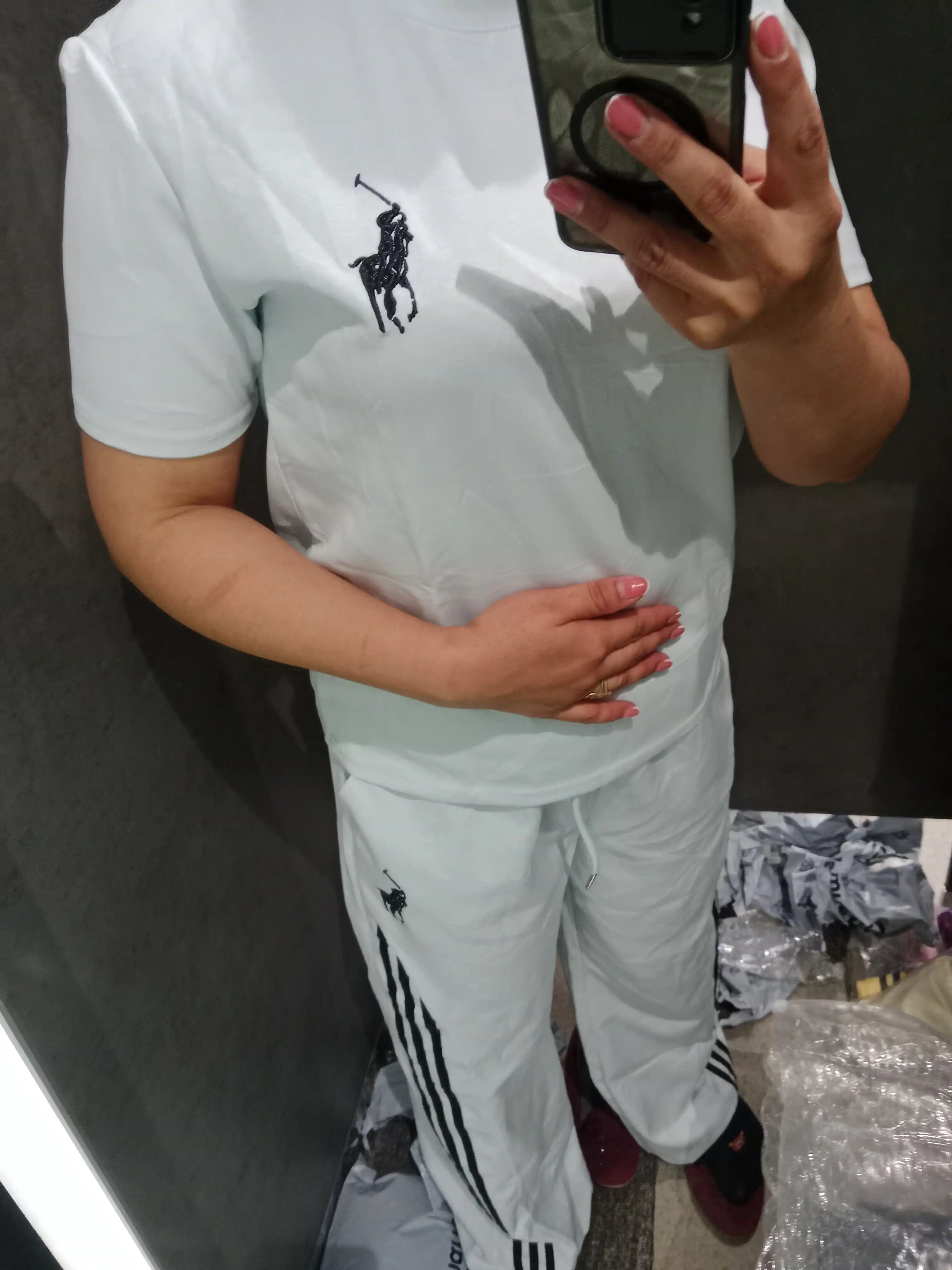 Ayollar sport kostyumi, 2tasi1, futbolka va shim, yozgi paxtalik to‘plam, standart 46-52