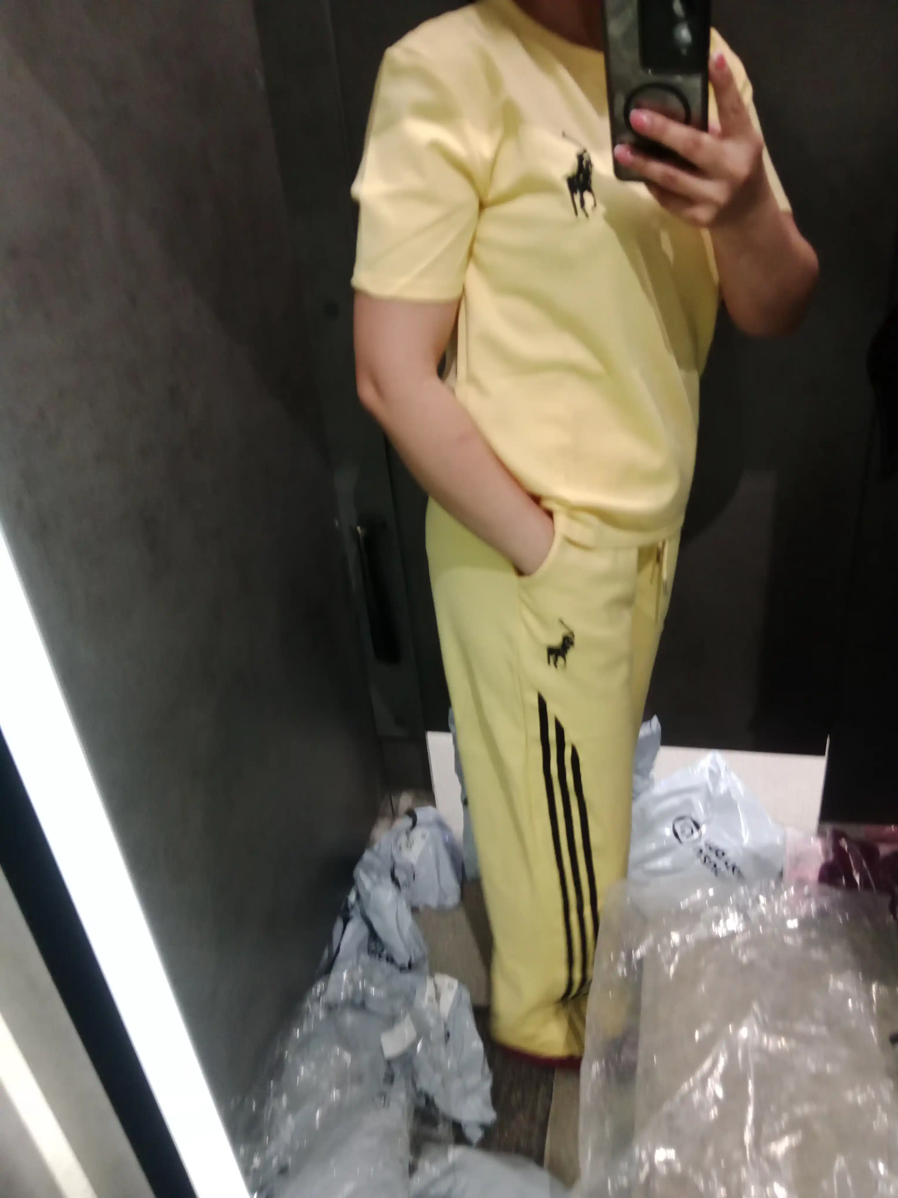 Ayollar sport kostyumi, 2tasi1, futbolka va shim, yozgi paxtalik to‘plam, standart 46-52