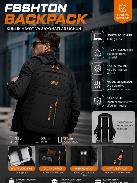 Ryukzak erkaklar uchun - 