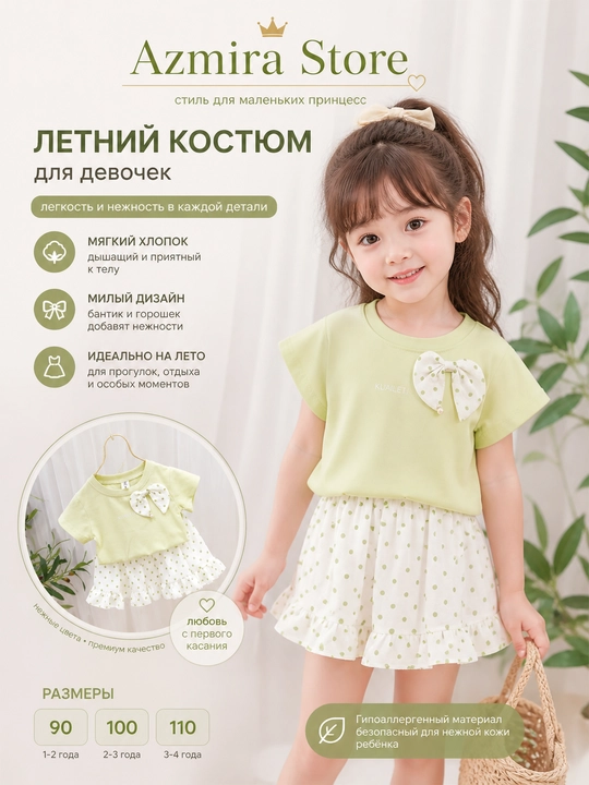 Qizaloqlar uchun ko'ylak- yubka – Azmira Store  - 