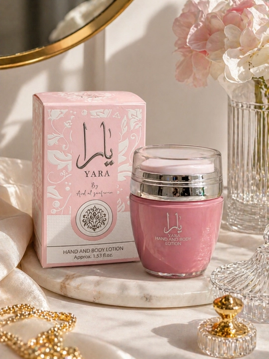 Набор для сияния кожи YARA Pink | Лосьон для тела, масло-гель и сухой шиммер