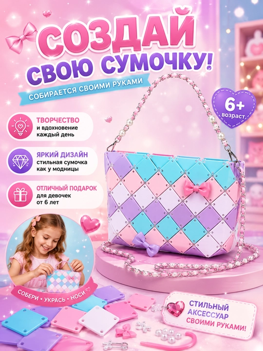 Набор для творчества детская сумочка своими руками 6+ - 