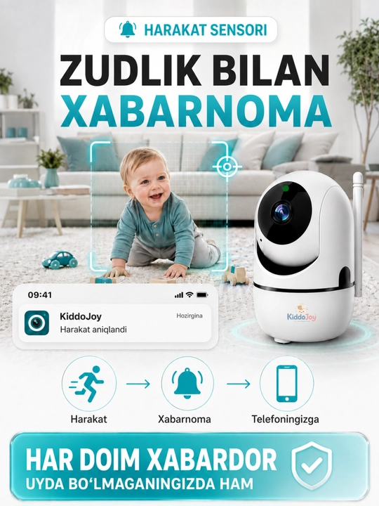 Видеоняня WiFi 360°, IP камера видеонаблюдения для дома, Full HD 1080P