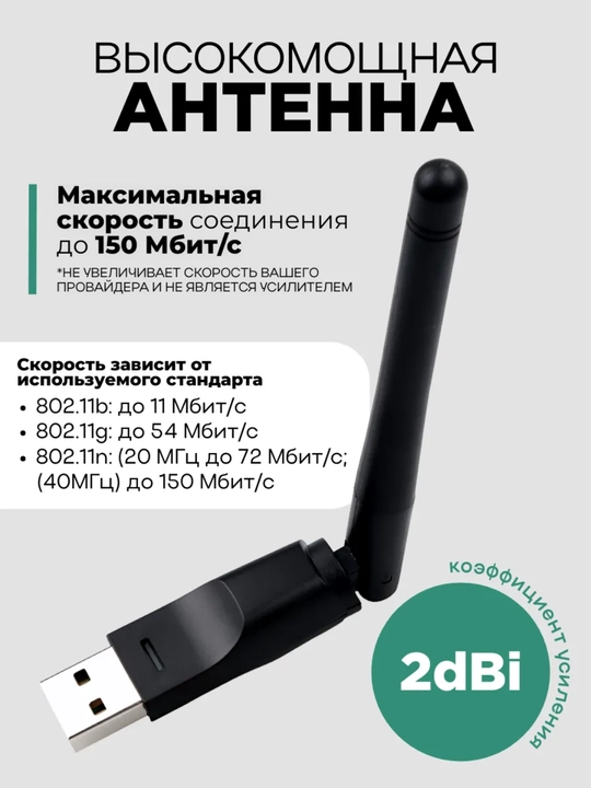 Simsiz mini adapter Wi-Fi USB, shovqinsiz 600 Mbs, WIN10/WIN11, 200 metrgacha