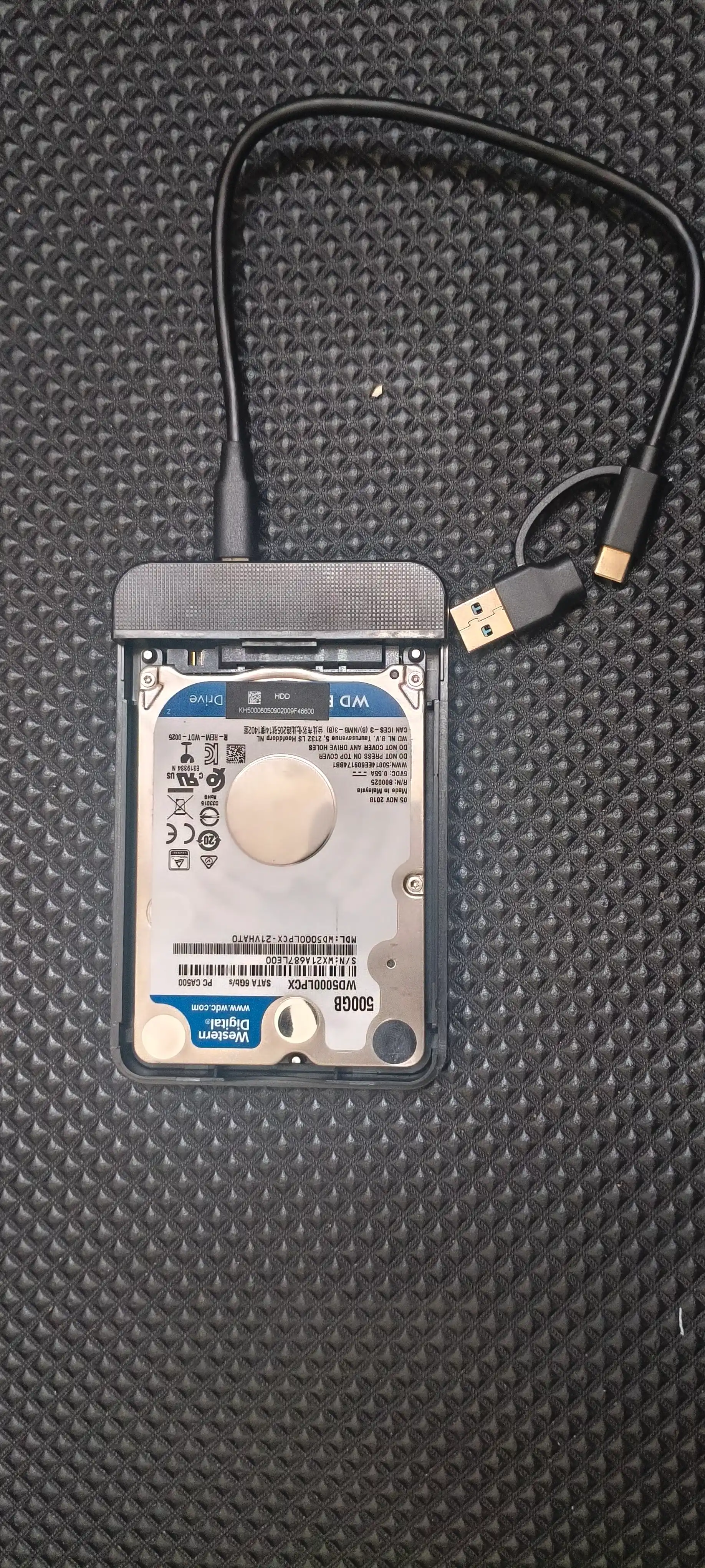 SATA HDD/SSD tashqi korpusi 2.5", 6 Gbit/s gacha bo'lgan USB 3.1 tashqi korpusi