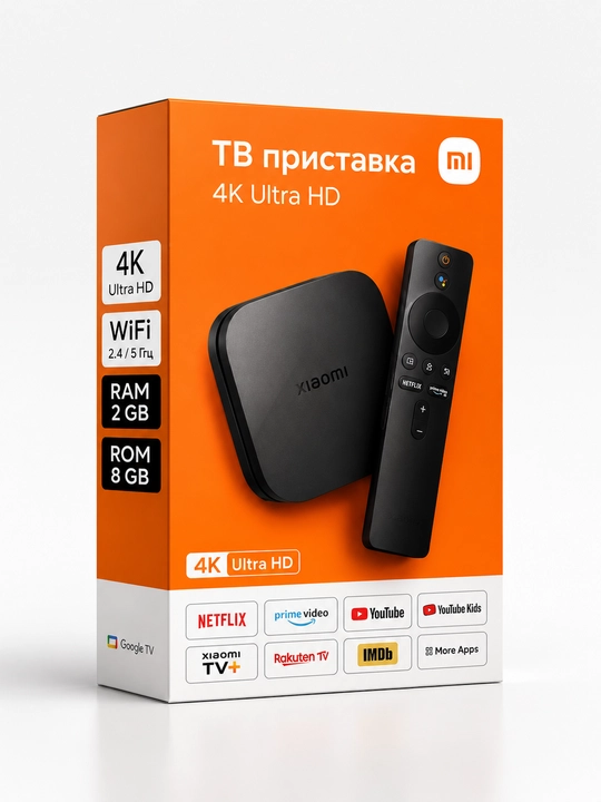 Xiaomi Mi TV Box S 2-го поколения 4K Android TV Media
