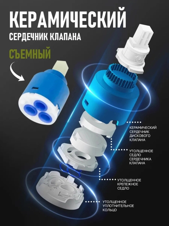 Смеситель для кухни и ванной раковины, 360° поворотный, два режима воды, простая установка