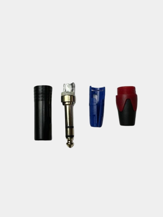 6.35 мм TRS stereo audio jack plug, медный контакт, ABS корпус