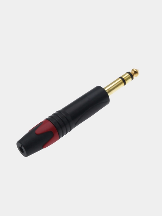 6.35 мм TRS stereo audio jack plug, медный контакт, ABS корпус