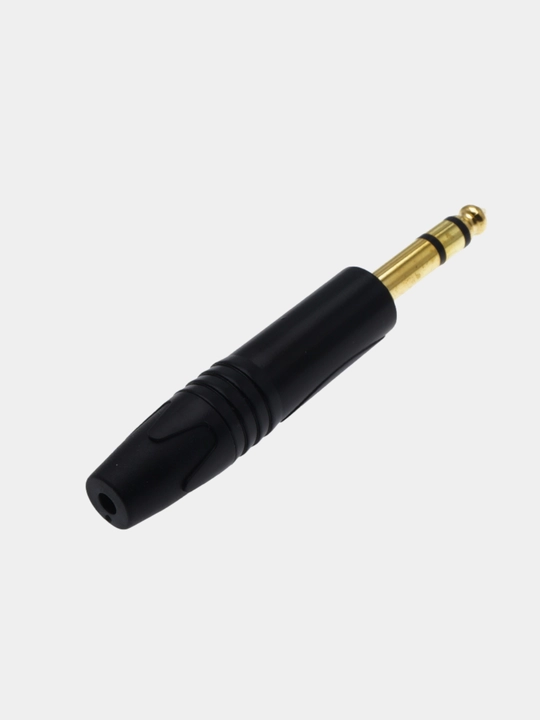 6.35 мм TRS stereo audio jack plug, медный контакт, ABS корпус