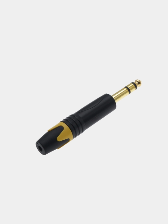 6.35 мм TRS stereo audio jack plug, медный контакт, ABS корпус