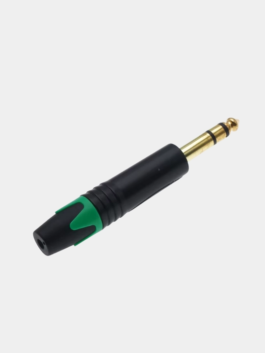 6.35 мм TRS stereo audio jack plug, медный контакт, ABS корпус