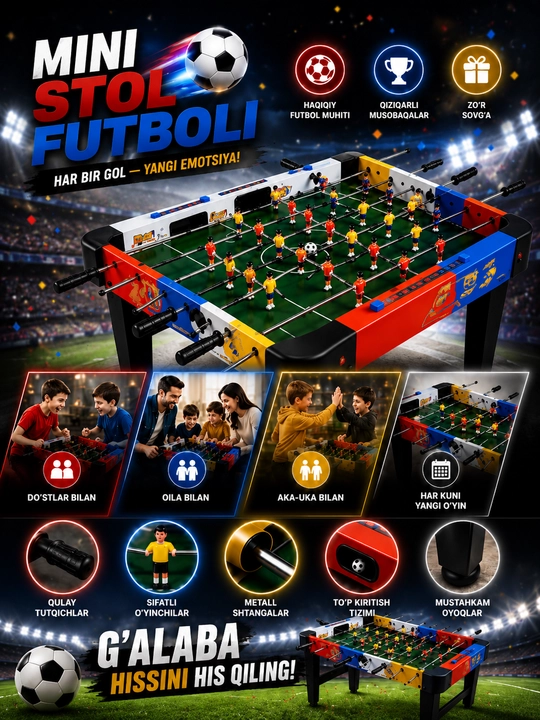 Настольный футбол Kicker, мини-игра в футбол для дома