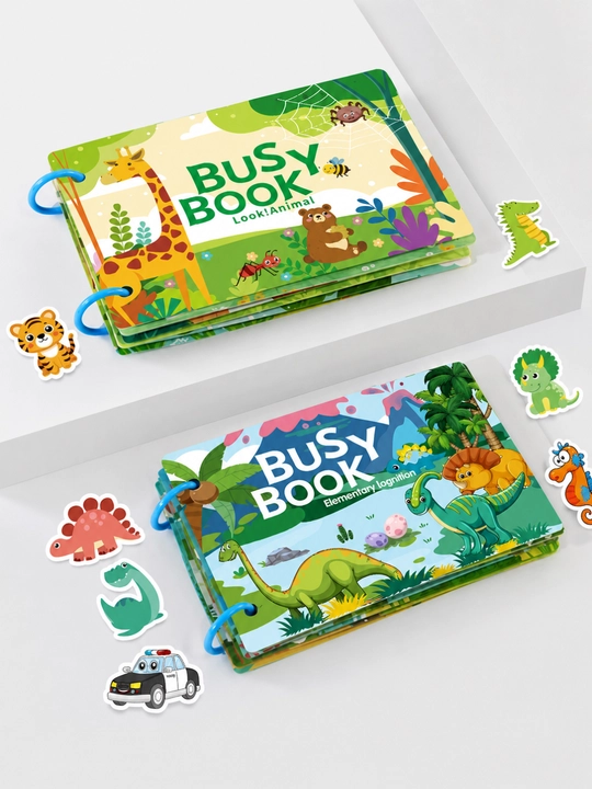 Развивающая Busy Book — книга с многоразовыми наклейками, 3+