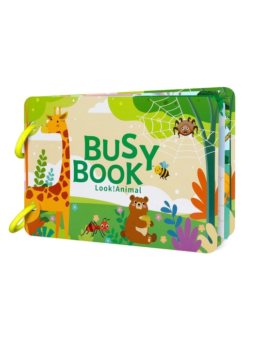 Rivojlantiruvchi Busy Book - ko‘p marta ishlatiladigan stikerli kitob, 3+ - 