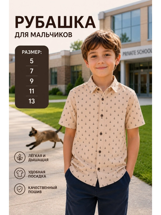 Рубашка летняя для мальчиков - 