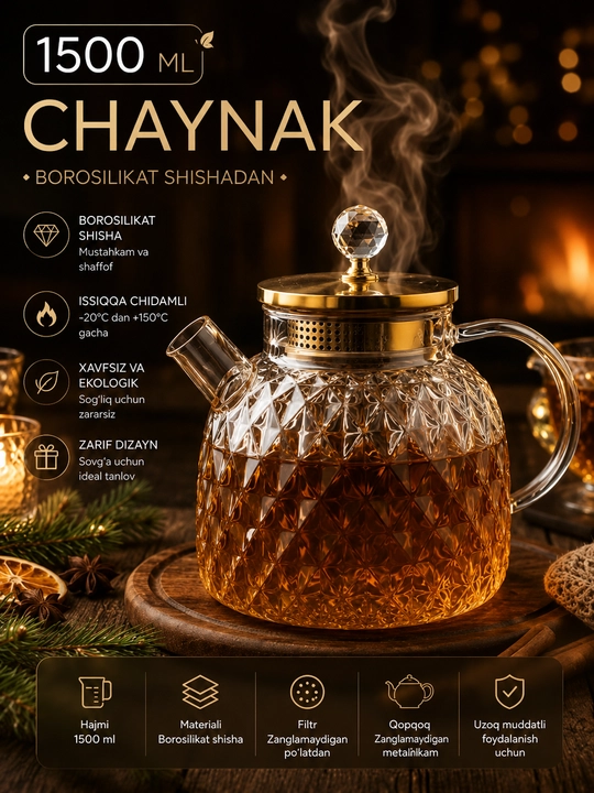 Choynak borosilikatli issiqqa chidamli