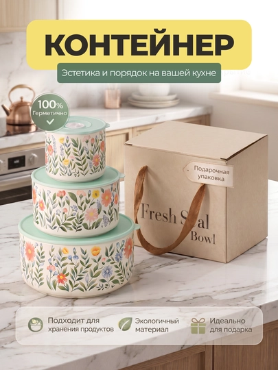 Набор контейнеров для еды, кухонный органайзер, банки с крышкой - 