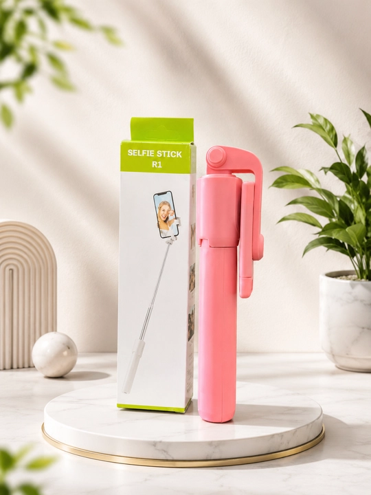 Selfie Stick R1 3-in-1 Bluetooth Monopod va Tripod, 70 sm, Qora