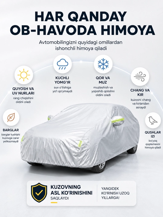 Avtomobil uchun tent, barcha mavsumiy himoya chodiri, BYD, KIA, Chevrolet, Haval uchun