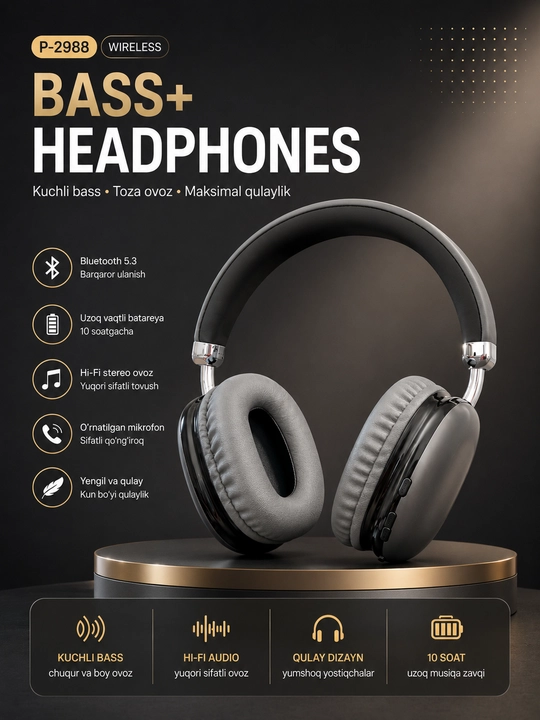 P-2988 Simsiz Bluetooth Quloqchin (Wireless Headphones)