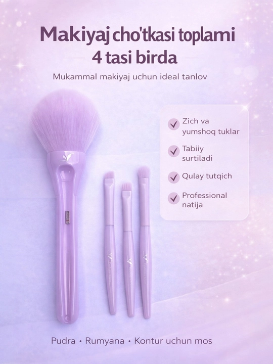 Makiyaj uchun cho'tka 4tasi 1da