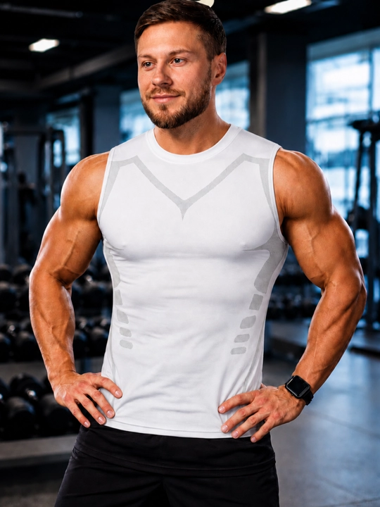 Erkaklar uchun mayka, kompression, sport, elastik, tez quriydigan, fitnes uchun - 
